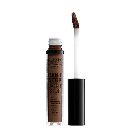 Nyx Professional Makeup Corrector No Comedogénico, Waterproof Y De Larga Duración Can'T Stop Won'T Stop 24H Tono 22 Deel Cool Para Pieles Muy Oscuras