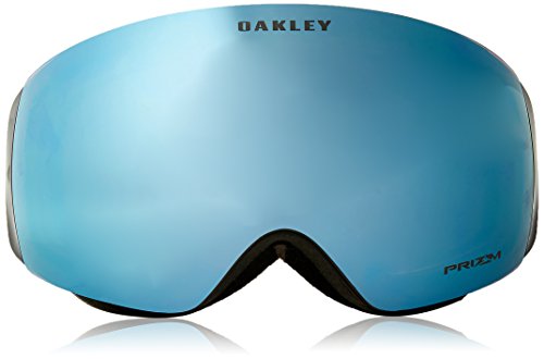 Oakley Flight Deck XM - Gafas de esquí/snowboard, Blanco Mate (Matte White) - (con logo blanco, banda negra y lente prizm zafiro iridio), Talla Única