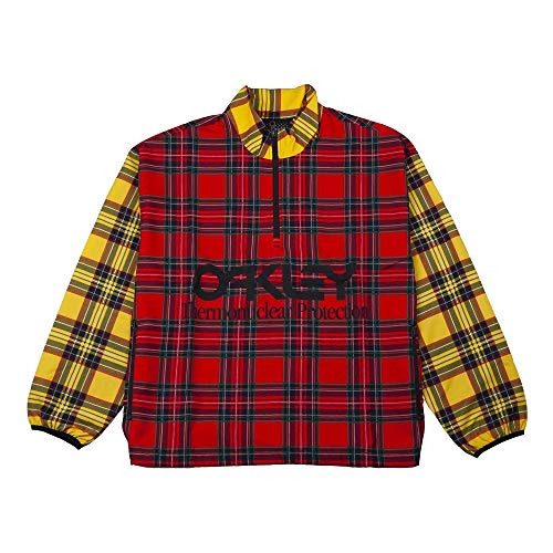 Oakley FOA401338 - Chaqueta térmica Tartan Anorak para hombre, 9 m, mezcla de tartán rojo S