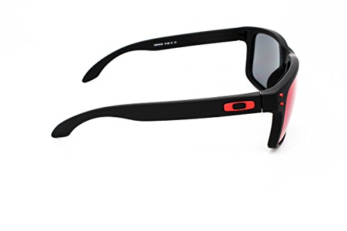 Oakley Gafas de sol Holbrook Ruby Irid Polar, unisex-adulto, Holbrook OO9102, Nero opaco, lenti + red iridium, 55 mm