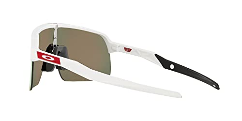 Oakley Men's OO9463 Sutro Lite Rectangular Sunglasses, Matte White/Prizm Ruby, 39mm