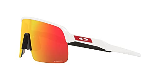 Oakley Men's OO9463 Sutro Lite Rectangular Sunglasses, Matte White/Prizm Ruby, 39mm