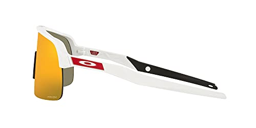 Oakley Men's OO9463 Sutro Lite Rectangular Sunglasses, Matte White/Prizm Ruby, 39mm