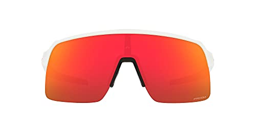 Oakley Men's OO9463 Sutro Lite Rectangular Sunglasses, Matte White/Prizm Ruby, 39mm