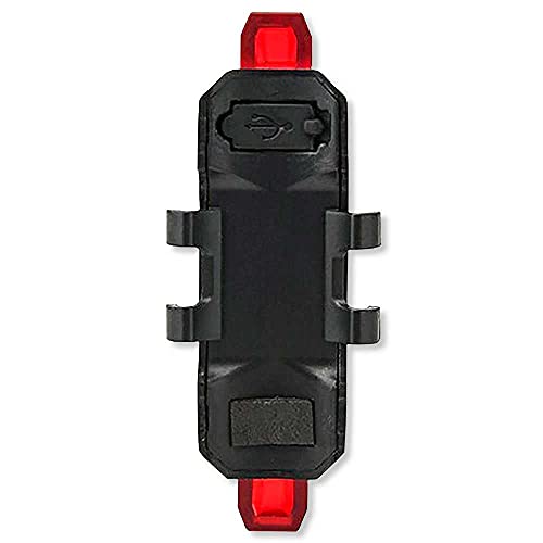 OcioDual Linterna 5 LED Rojos Parte Trasera de Bicicleta con Batería Recargable USB Impermeable Luz Roja para Seguridad