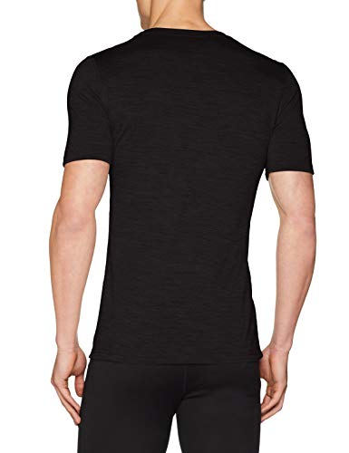 Odlo Camiseta Interior para Hombre Bl Top Crew Neck S/S Natural 100% Merino Warm, Hombre, Camiseta, 110822, Negro, XX-Large