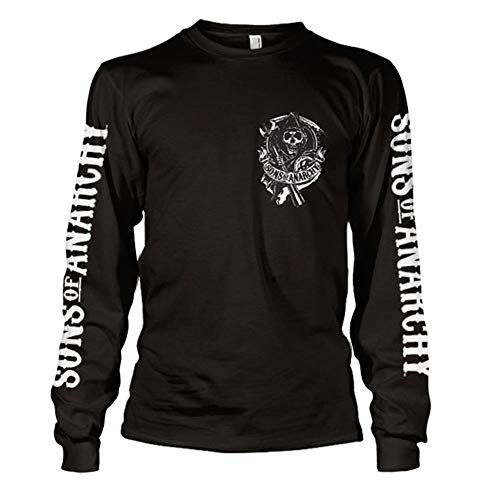 Officially Licensed Merchandise SOA Backpatch Long Sleeve T-Shirt (Black), Medium