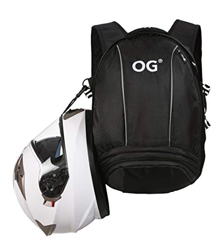 OG Online & Go EZ-Rider Mochila Moto Negra 25L, Bolsa Porta-Cascos, Correa Casco Moto, Antirrobo, Impermeable, Portátil, Reflectante