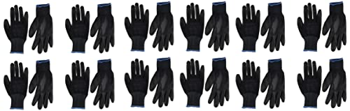 Ogrifox OX-Poliur_Bb9 - Guantes protectores (24 unidades, OX.12.442, pulido), 12 Parejas, color negro