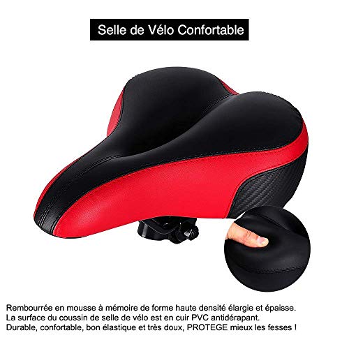 OhMyGoods - Sillín de Bicicleta cómodo y ergonómico para Hombre y Mujer, Gran Comodidad con Banda Reflectante, Asiento de Bicicleta para Bicicleta de montaña