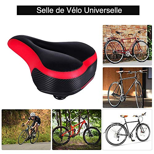 OhMyGoods - Sillín de Bicicleta cómodo y ergonómico para Hombre y Mujer, Gran Comodidad con Banda Reflectante, Asiento de Bicicleta para Bicicleta de montaña