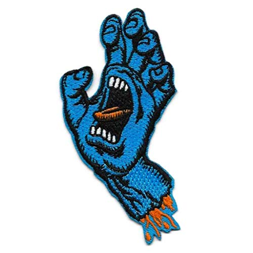 Ohrong Parche de mano azul con diseño de pesadilla en Santa Cruz bordado, emblema con gancho y bucle
