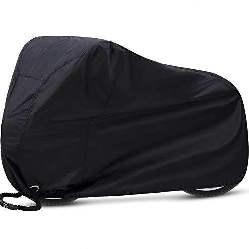 Funda Bicicleta Exterior Impermeable de Tejido 190T, Protección de Lluvia  Viento y Polvo, 200x110x70 cm, Negro