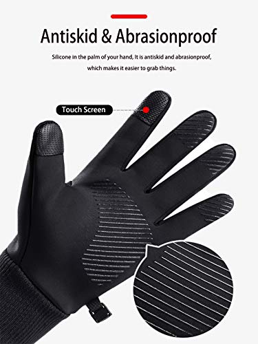 OHWHOA Guantes Invierno Impermeables por Hombre y Mujer, Guantes Moto Termicos Pantalla Táctil por Ciclismo, Running, Camping, Senderismo, Escalada, Combate, Esquiar