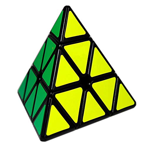 OJIN MO Fang GE Qiming A Pyraminx Cube MoFangGe Pirámide Triángulo de Cuatro Ejes Tetraedro Velocidad Puzzle Cubo Suave torneado Cube Juguete (Negro)