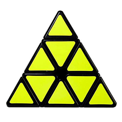 OJIN MO Fang GE Qiming A Pyraminx Cube MoFangGe Pirámide Triángulo de Cuatro Ejes Tetraedro Velocidad Puzzle Cubo Suave torneado Cube Juguete (Negro)