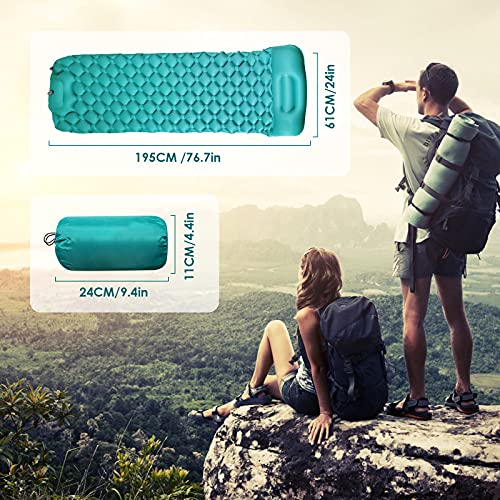 OJIRRU Esterilla Camping Ultraligera Colchoneta Autoinflable con Bomba Incorporada Impermeable Colchón Hinchable Dormir para Exteriores Senderismo Acampada (Azul)