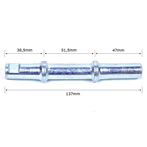 OldNewBikes Eje de pedalier de 137mm (2C) para bielas clásicas con bulón Pasador chaveta de Bicicleta clásica Retro Vintage