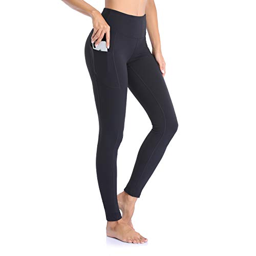 Ollrynns Leggings Mujer Fitness Mallas Deportivas de Mujer Pantalones Elásticos de Yoga con Bolsillos Laterales Polainas de Yoga Fitness CA166(,Negro,M)