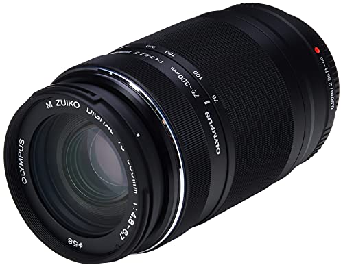 Olympus M.Zuiko Digital ED 75‑300mm F4.8‑6.7 II - Objetivo Adecuado para Todas Las cámaras MFT, Modelos Olympus OM-D & Pen, Serie G de Panasonic, negro