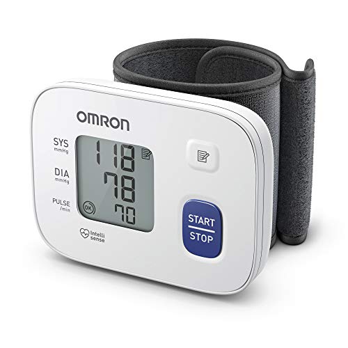 Omron Tensiómetro de muñeca RS1, monitor de presión sanguínea para el hogar o portátil