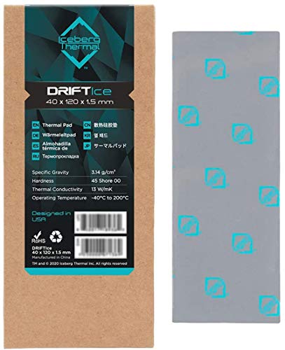 One enjoy Iceberg Thermal Pad 13 W/MK, 120x40x1.5mm, DRIFTIce Silicona Pad Termico para disipador térmico/GPU/CPU/LED (1.5mm)