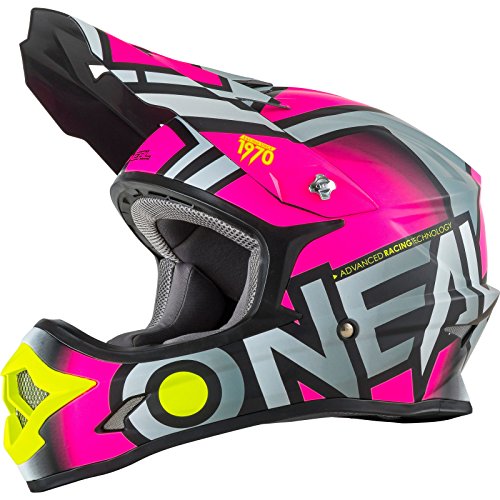 O'Neal 3 Series Womens Radium Helmet (Gray/Pink/Hi-Viz, X-Large)