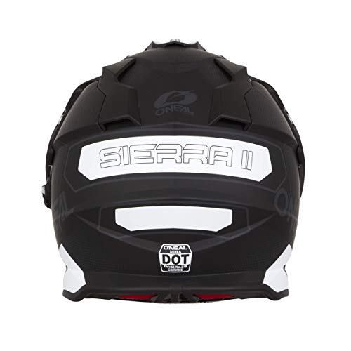 O'NEAL | Casco de Moto | Enduro | Carcasa Exterior ABS, con Visera y Parasol Integrado, Cierre de Seguridad de Doble D en la Barba | Casco Sierra Comb | Adultos | Blanco Negro | Talla L