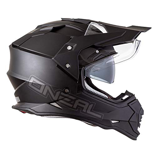 O'NEAL | Casco de Moto | Moto Enduro | Aberturas de ventilación para el máximo Flujo de Aire y refrigeración, Carcasa de ABS, Visera Solar integrada | Casco Sierra II | Adultos | Negro | Talla XS