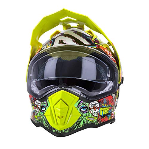 O'NEAL | Casco de Moto | Moto Enduro | Aberturas de ventilación para un máximo Flujo de Aire y refrigeración, Carcasa ABS, Visera Solar integrada | Sierra Helmet Crank | Adultos | Multi | Talla S