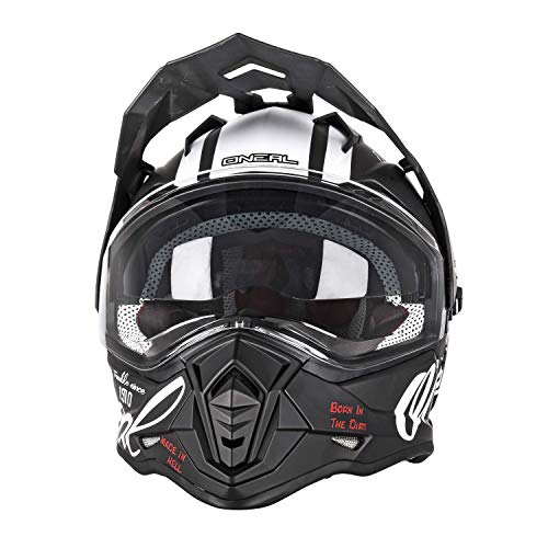 O'NEAL | Casco de Moto | Moto Enduro | Aberturas de ventilación para un máximo Flujo de Aire y refrigeración Visera Solar integrada | Casco Sierra Torment | Adultos | Blanco Negro | Talla L