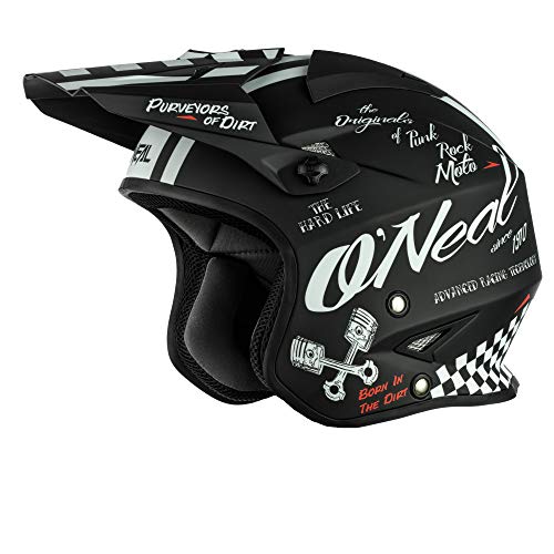 O'NEAL | Casco de Motocicleta | Enduro Street Adventure | Cubierta Exterior de Fibra de Vidrio Ligera, Forro extraíble y Lavable, Cierre magnético | Casco Slat Torment | Adultos | Negro | Talla M