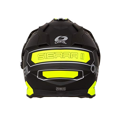 O'NEAL | Casco de Motocicleta | Moto de Enduro | Carcasa ABS, Visera Solar integrada | Peine de Casco Sierra | Adultos | Negro Amarillo Neón | Talla M (57/58 cm)