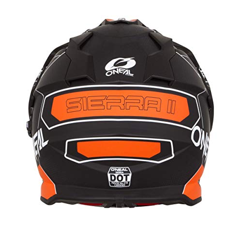 O'NEAL | Casco de Motocicleta | Moto de Enduro | Carcasa ABS, Visera Solar integrada | Peine de Casco Sierra | Adultos | Negro Naranja | Talla M (57/58 cm)