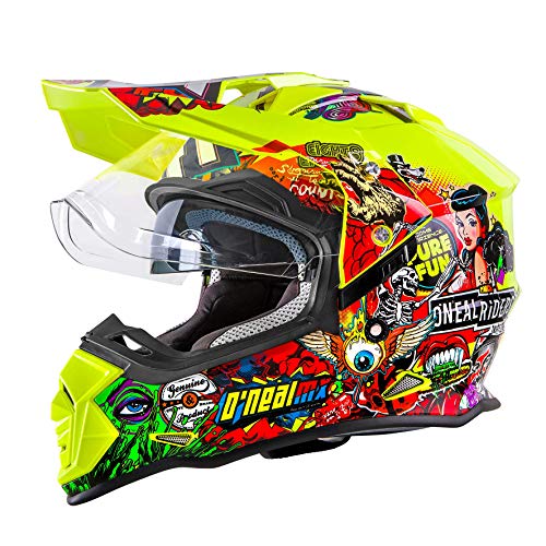 O'NEAL | Casco de Motocicleta | Moto Enduro | Aberturas de ventilación para un máximo Flujo de Aire y refrigeración Visera Solar integrada | Sierra Helmet Crank | Adultos | Multi | Talla L