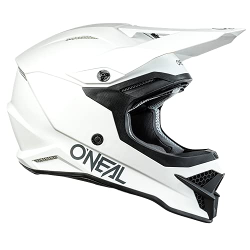 O'Neal | Casco de motocicleta | Moto Enduro | Estándares de seguridad ECE 22.05, respiraderos para una óptima ventilación y refrigeración | Casco 3SRS Solid | Adultos | Blanco | Talla XXL