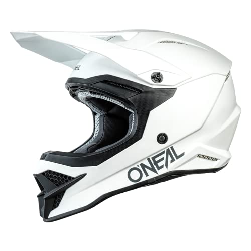O'Neal | Casco de motocicleta | Moto Enduro | Estándares de seguridad ECE 22.05, respiraderos para una óptima ventilación y refrigeración | Casco 3SRS Solid | Adultos | Blanco | Talla XXL