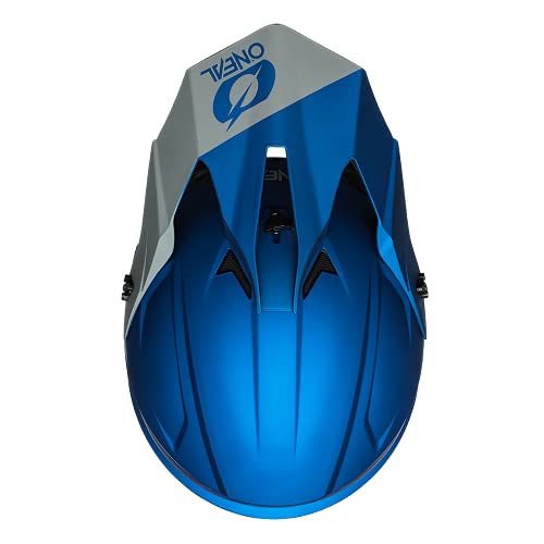 O'NEAL | Casco de Motocross | MX Enduro | ABS Shell, Estándar de Seguridad ECE 22.05, Ventilación para una óptima ventilación y refrigeración | 1SRS Casco Sólido | Adultos | Azul | Talla L