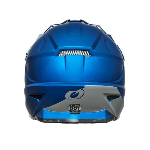 O'NEAL | Casco de Motocross | MX Enduro | ABS Shell, Estándar de Seguridad ECE 22.05, Ventilación para una óptima ventilación y refrigeración | 1SRS Casco Sólido | Adultos | Azul | Talla L