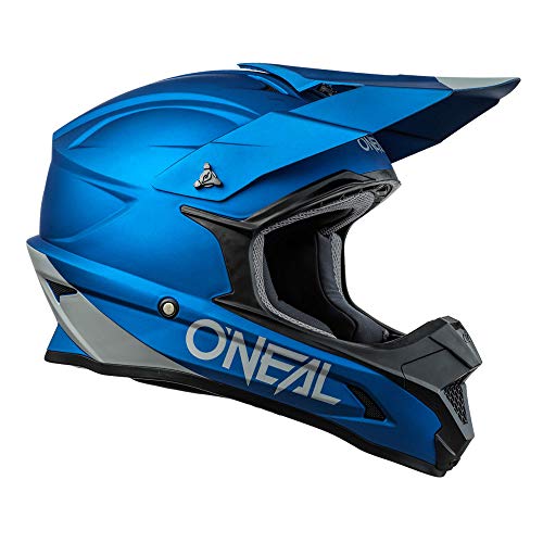 O'NEAL | Casco de Motocross | MX Enduro | ABS Shell, Estándar de Seguridad ECE 22.05, Ventilación para una óptima ventilación y refrigeración | 1SRS Casco Sólido | Adultos | Azul | Talla M