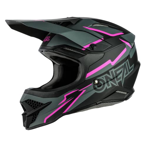 O'Neal | Casco de Motocross | MX Enduro | ABS Shell, Estándar de Seguridad ECE 22.05, Ventilación para una óptima ventilación y refrigeración | Voltaje del casco 3SRS | Adultos | Negro Rosa | Talla M