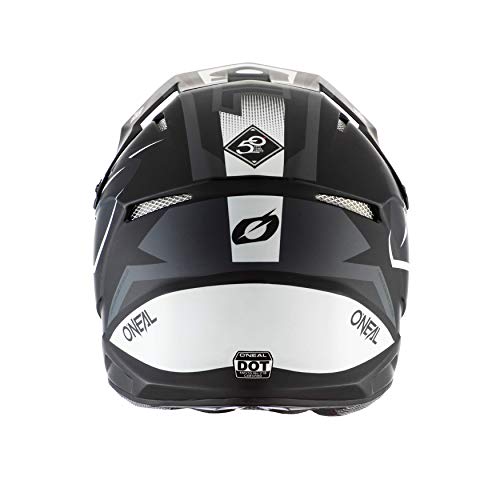 O'NEAL | Casco de Motocross | MX Enduro | Shell ABS, Cumple con el estándar de Seguridad ECE 22.05, Airflaps™ Compatible | Casco 3SRS Riff 2.0 | Adultos | Gris Negro | Talla L (59/60 cm)