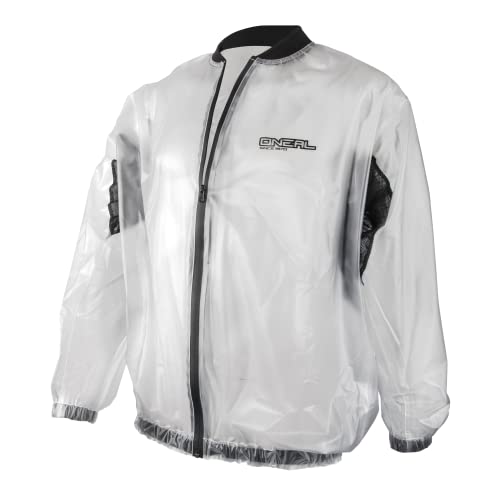 O'Neal | Chaqueta de moto de montaña | MTB | Chaqueta de lluvia transparente e impermeable de PVC, con inserciones de malla | Chaqueta de lluvia para salpicaduras | Adultos | Transparente | Talla XL