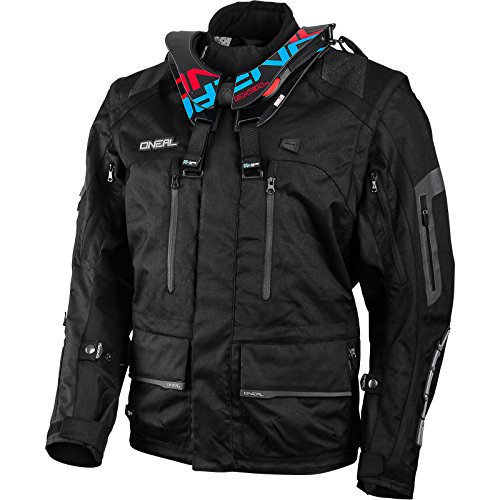 O'Neal | Chaqueta de motocicleta | Enduro Motocross | Material exterior repelente al agua, bolsillos protectores en la espalda, codos y hombros | Baja Racing Jacket | Adultos | Negro | Talla L