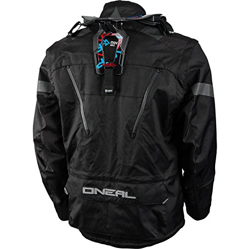 O'Neal | Chaqueta de motocicleta | Enduro Motocross | Material exterior repelente al agua, bolsillos protectores en la espalda, codos y hombros | Baja Racing Jacket | Adultos | Negro | Talla L