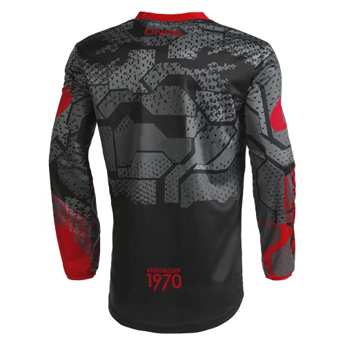 O'Neal Element Jersey SUÉTER, Unisex-Adult, Negro/Rojo, M