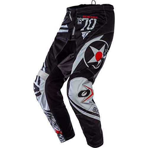 O'Neal Element Warhawk Moto Cross Hose MX DH Mountain Bike Enduro Offroad Trail MTB FR, E010, Farbe Schwarz Grau, Größe 36