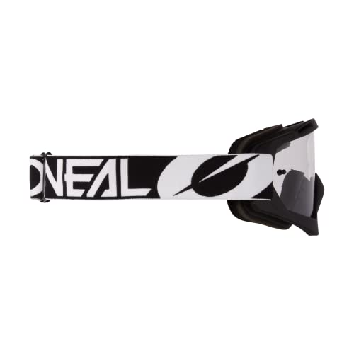 O'NEAL | Gafas de Bicicleta y Motocross | MX MTB | Lente moldeada de alta precisión en 3D, resistencia a los impactos, 100% de protección UVA/B/C | Gafas B-10 | Negro Blanco Transparente | Talla Única