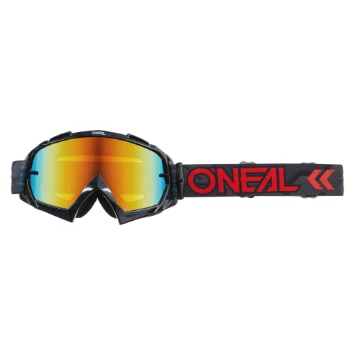 O'Neal | Gafas MX MTB DH FR Downhill Freeride | Lente 3D de 1,2mm para una máxima claridad, protección UV | Gafas B-10 Camo V.22 | Rojo Negro - Rojo Espejo | OS