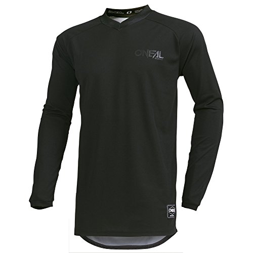 O'Neal, Jersey de Motocicleta, Bicicleta de montaña, Ajuste para una máxima Libertad de Movimiento, Protección para los Codos Cosida, Jersey Element Classic, Adultos, Negro, Talla M (001E-03C)